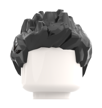 Preview: LEGO® zerzauste Kurzhaar-Frisur in Black Vorderseite