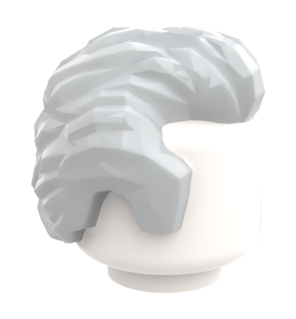 LEGO® Kurzhaar-Frisur mit Koteletten in Light Bluish Gray Seitenansicht