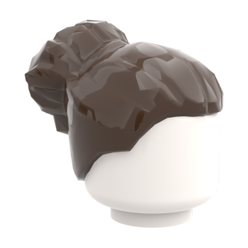 LEGO® Haarteil mit Dutt in Dark Brown Seitenansicht