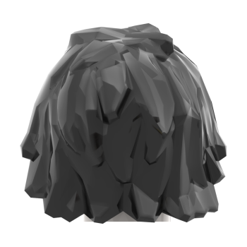 Preview: LEGO® Haare in Schwarz mit langer zerzauster Frisur Rückansicht