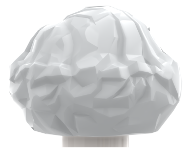 Preview: LEGO® Haare in Light Bluish Gray mit lockiger Struktur Rückansicht