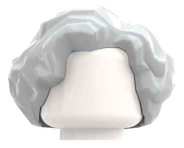 Preview: LEGO® Haare in Light Bluish Gray mit kurzer lockiger Frisur Vorderansicht