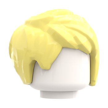 LEGO® Kurzhaar-Frisur in Bright Light Yellow Seitenansicht