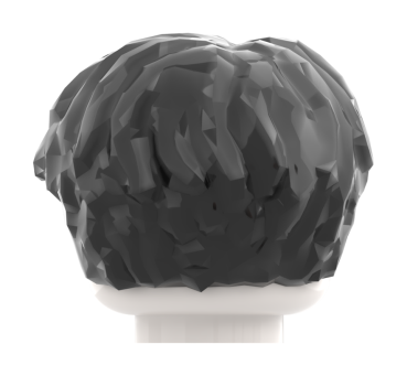 Preview: LEGO® gewellte Kurzhaar-Frisur in Black Rückseite