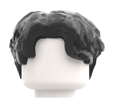 Preview: LEGO® zerzauste Kurzhaar-Frisur in Black Vorderseite