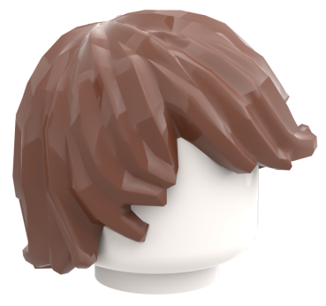 LEGO® Kurzhaar-Frisur in Reddish Brown mit seitlichem Pony Seitenansicht