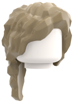 LEGO® Zopf-Frisur in Tan für Minifiguren Seitenansicht