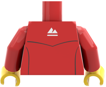 Preview: LEGO® Minifiguren Torso mit rotem Trainingsanzug hinten