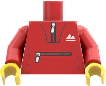 Preview: LEGO® Minifiguren Torso mit rotem Trainingsanzug vorn