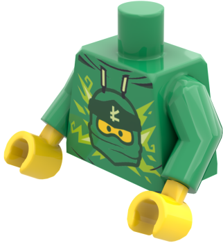 LEGO® Minifiguren Torso mit grünem Hoodie und Ninja-Motiv ISO