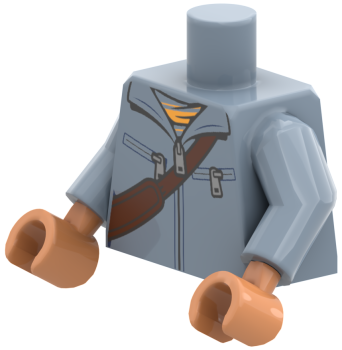 LEGO® Minifiguren Torso mit hellblauer Jacke und diagonaler Umhängetasche ISO