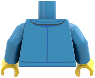 Preview: LEGO® Minifiguren Torso mit blauer Space-Jacke, Reißverschluss und Weltraum-Abzeichen hinten
