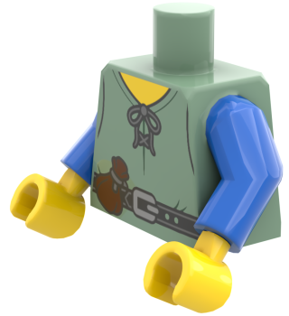 LEGO® Minifiguren Torso mit hellgrünem Schnürhemd, Gürtel und Beutel ISO