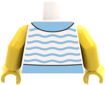Preview: LEGO® Minifiguren Torso mit gestreiftem Shirt und Erdbeermuster hinten