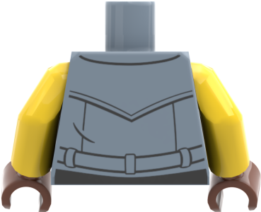Preview: LEGO® Minifiguren Torso mit grauer Weste und Flammen-Motiv hinten