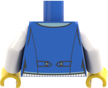 Preview: LEGO® Minifiguren Torso mit blauer Weste, Fliege und weißen Ärmeln hinten