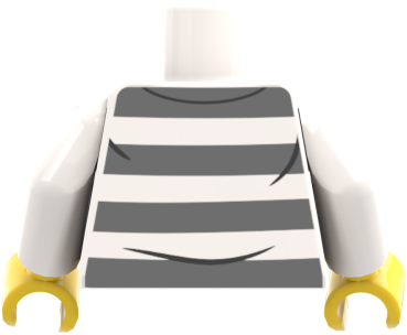 Preview: LEGO® Minifiguren Torso mit weiß-grau gestreiftem Pullover hinten