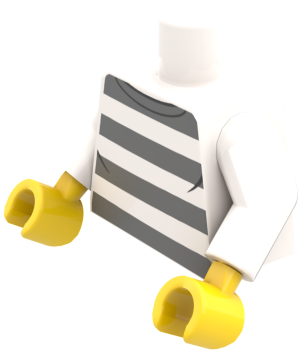 LEGO® Minifiguren Torso mit weiß-grau gestreiftem Pullover ISO