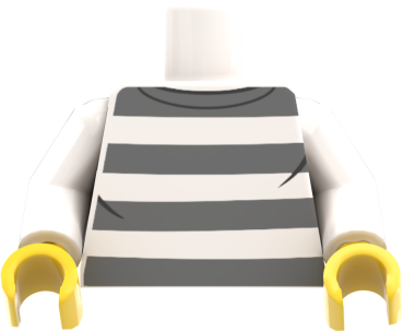 Preview: LEGO® Minifiguren Torso mit weiß-grau gestreiftem Pullover vorn