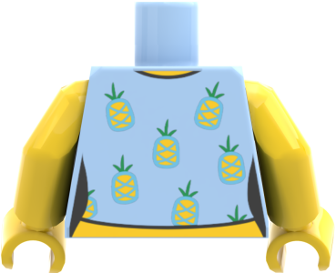 Preview: LEGO® Minifiguren Torso mit gestreiftem Shirt und Erdbeermuster hinten