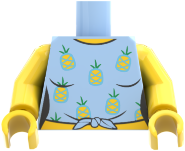 Preview: LEGO® Minifiguren Torso mit gestreiftem Shirt und Erdbeermuster vorn