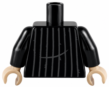 Preview: LEGO® Oberkörper gestreifter schwarzer Pullover hinten