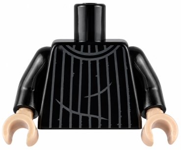 Preview: LEGO® Oberkörper gestreifter schwarzer Pullover Vorderseite