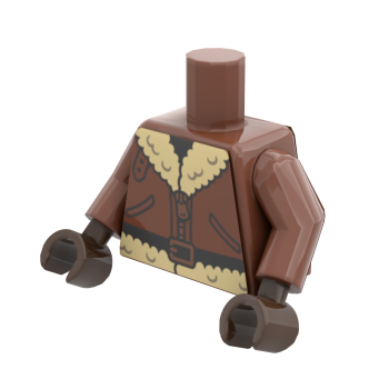LEGO® Minifiguren Torso mit brauner Fliegerjacke und Fellkragen ISO