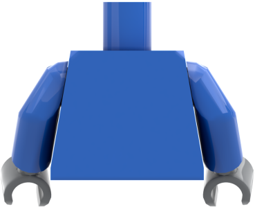 Preview: LEGO® Minifiguren Torso mit orangefarbener Latzhose und blauem Pullover hinten