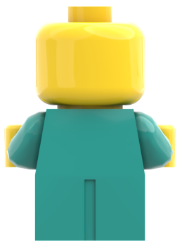 Preview: LEGO Baby Minifigur grün Rückseite