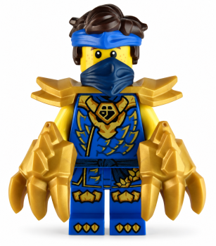 LEGO® NINJAGO Jay mit blauer Ninja-Tunika, Schulterrüstung und goldenen Drachenkrallen