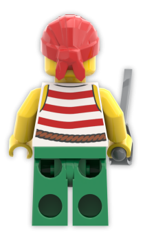 Preview: LEGO Pirat Rückseite – Seeräuber Figur für Piraten Szenen