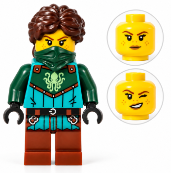 Preview: LEGO® Kraken Bandit bdp351 – Rückansicht mit braunem Pferdeschwanz