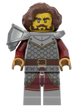 Preview: LEGO® Griffin Knight Greifenritter bdp353 mit Schuppenrüstung und entschlossenem Gesicht – Vorderansicht