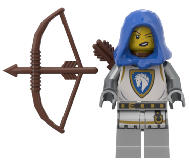 Preview: LEGO® Ritter Bogenschützin cas595 – Vorderansicht mit Bogen