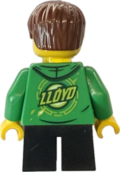 Preview: LEGO City Minifigur Junge mit grünem Hoodie Rückansicht