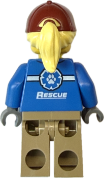Preview: LEGO Tierretter Minifigur mit Rescue-Aufdruck Rückansicht