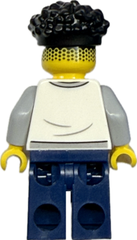 Preview: LEGO Junge Rückseite mit weißem Oberteil und grauen Ärmeln Rückseite mit Zickzack-Muster Rückansicht