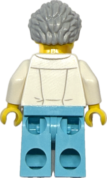 Preview: LEGO City Chefarzt Minifigur im weißen Arztkittel Rückansicht