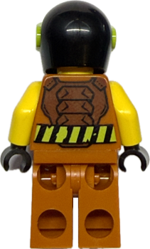 Preview: LEGO City Rennfahrer Minifigur mit Helm Rückansicht