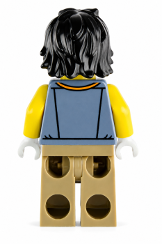 Preview: LEGO® City Jungle Explorer von hinten mit grauer Expeditionsjacke, beiger Hose und schwarzen Haaren