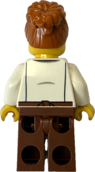 Preview: LEGO Barista Minifigur Rückseite für Café und Bäckerei Szenen