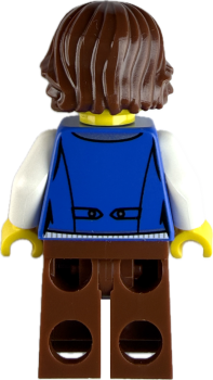 Preview: LEGO Minifigur Herr mit Brille, Vollbart und blauer Weste vorne