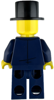 Preview: LEGO Minifigur Gentleman mit schwarzem Zylinder Rückseite