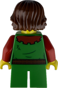 Preview: LEGO Minifigur Junge mit braunen Haaren im Mittelalter Outfit Rückseite
