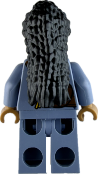 Preview: LEGO Minifigur Frau mit langen schwarzen Haaren Rückseite
