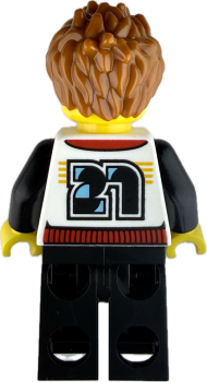 Preview: EGO Minifigur Junge mit Jacke und Nummer 21 Rückseite