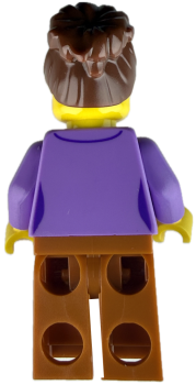 Preview: LEGO Minifigur Frau mit braunen Haaren Rückseite