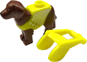 Preview: LEGO Hund mit gelbem Geschirr Rückseite