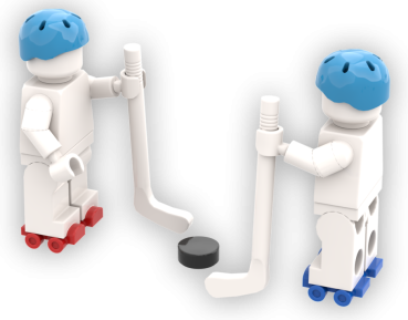 Preview: LEGO Minifiguren mit Eishockey Zubehör